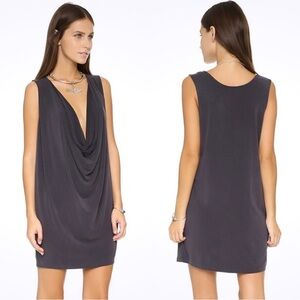 FREE PEOPLE Pillow Tank Mini Dress NWT Deep Cowl Neck in Black Sz. S